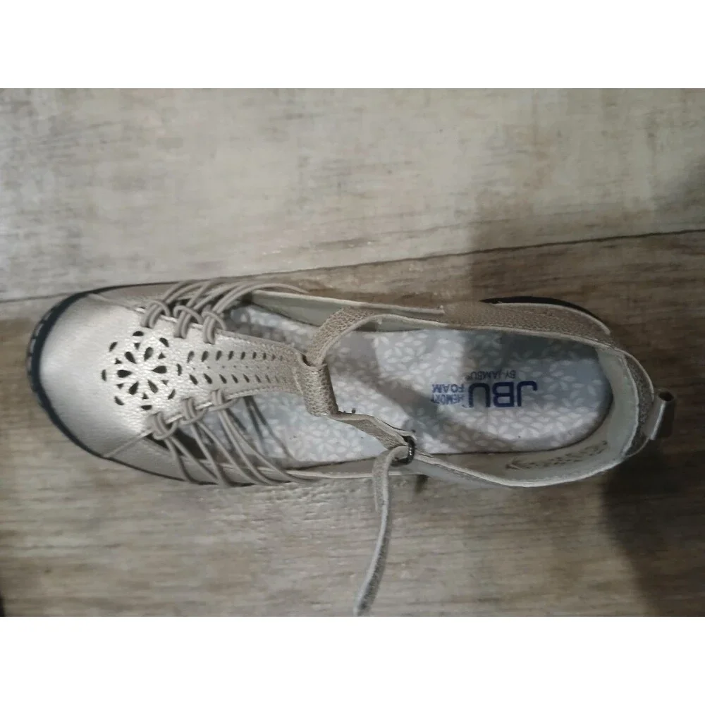 JBU by Jambu Women’s Gray Sahara Mary Jane Slip On Perforated Shoes - Size 8 M